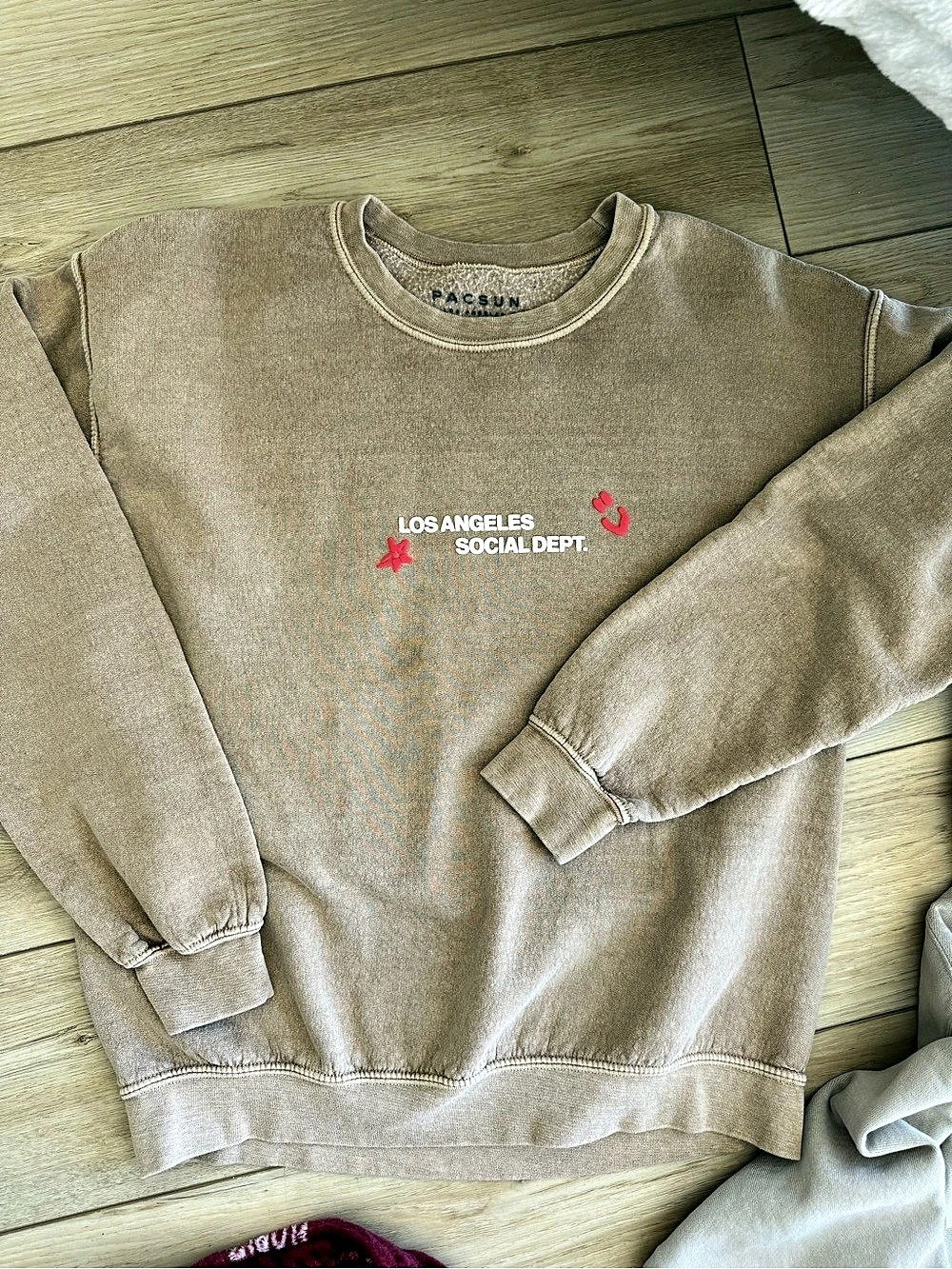 PacSun Los Angeles Social Dept Crewneck Sweatshirt Brown Medium